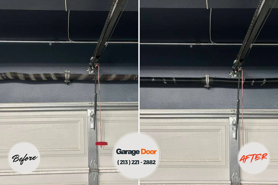 Before and after: garage door repair Martinsburg, WV